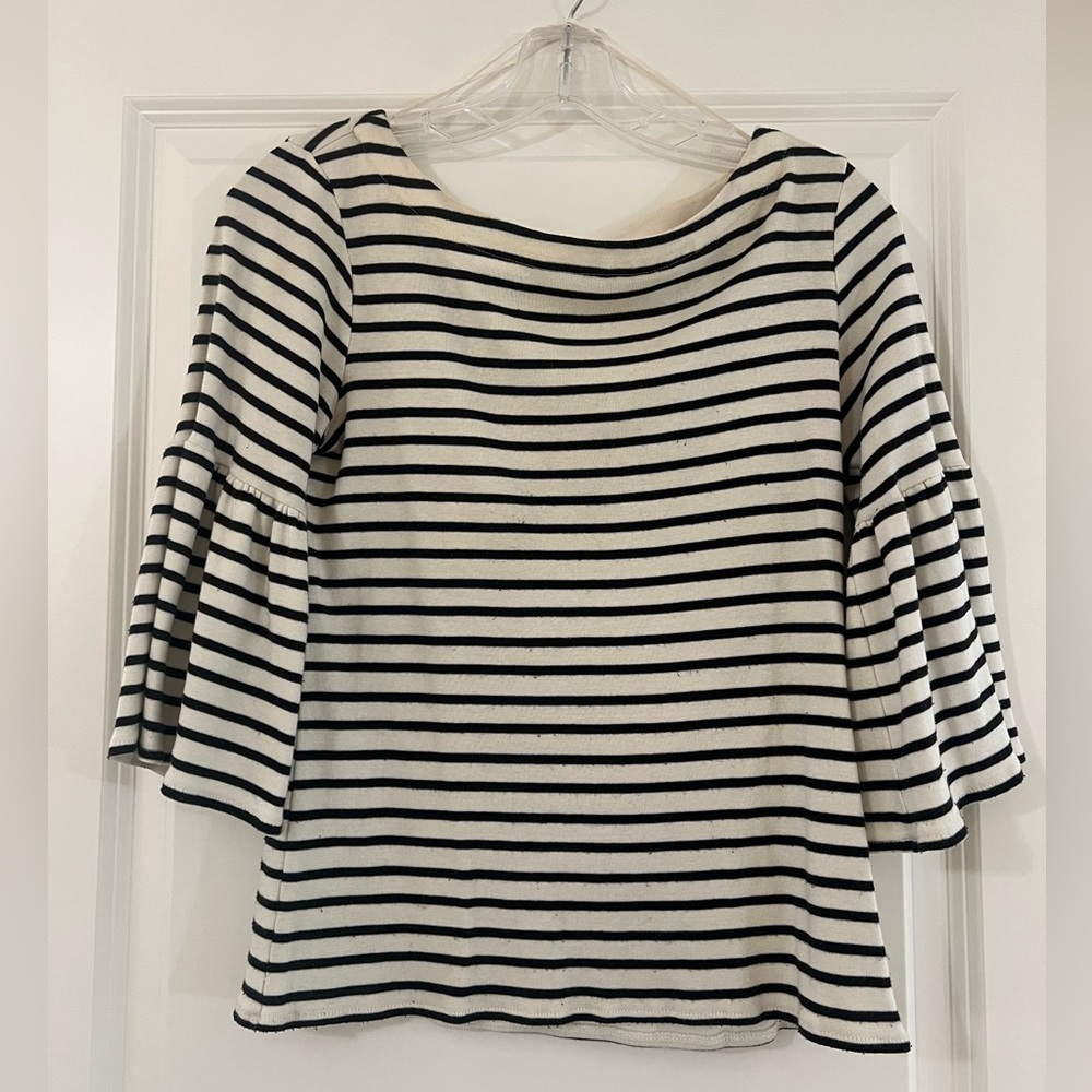 Banana Republic Striped Black and White Women's Top